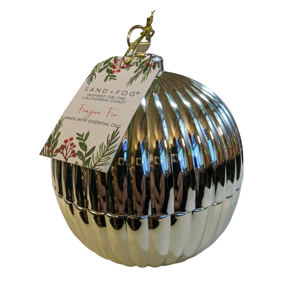 Silver Ornament Sand + Fog FRAZIER FIR Candle - Gift Wrapped - Picture 2 of 4